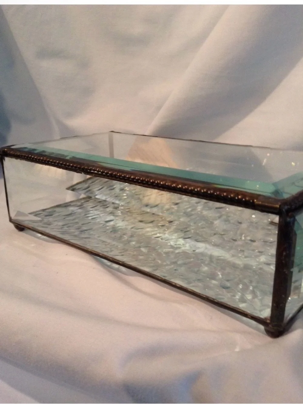 J.Devlin Glass Box Beveled in Clear with Brass Trim